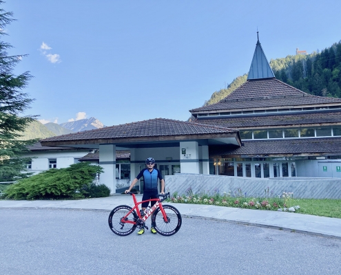 parcheggio di Arta Terme con Giancarlo Fisichella